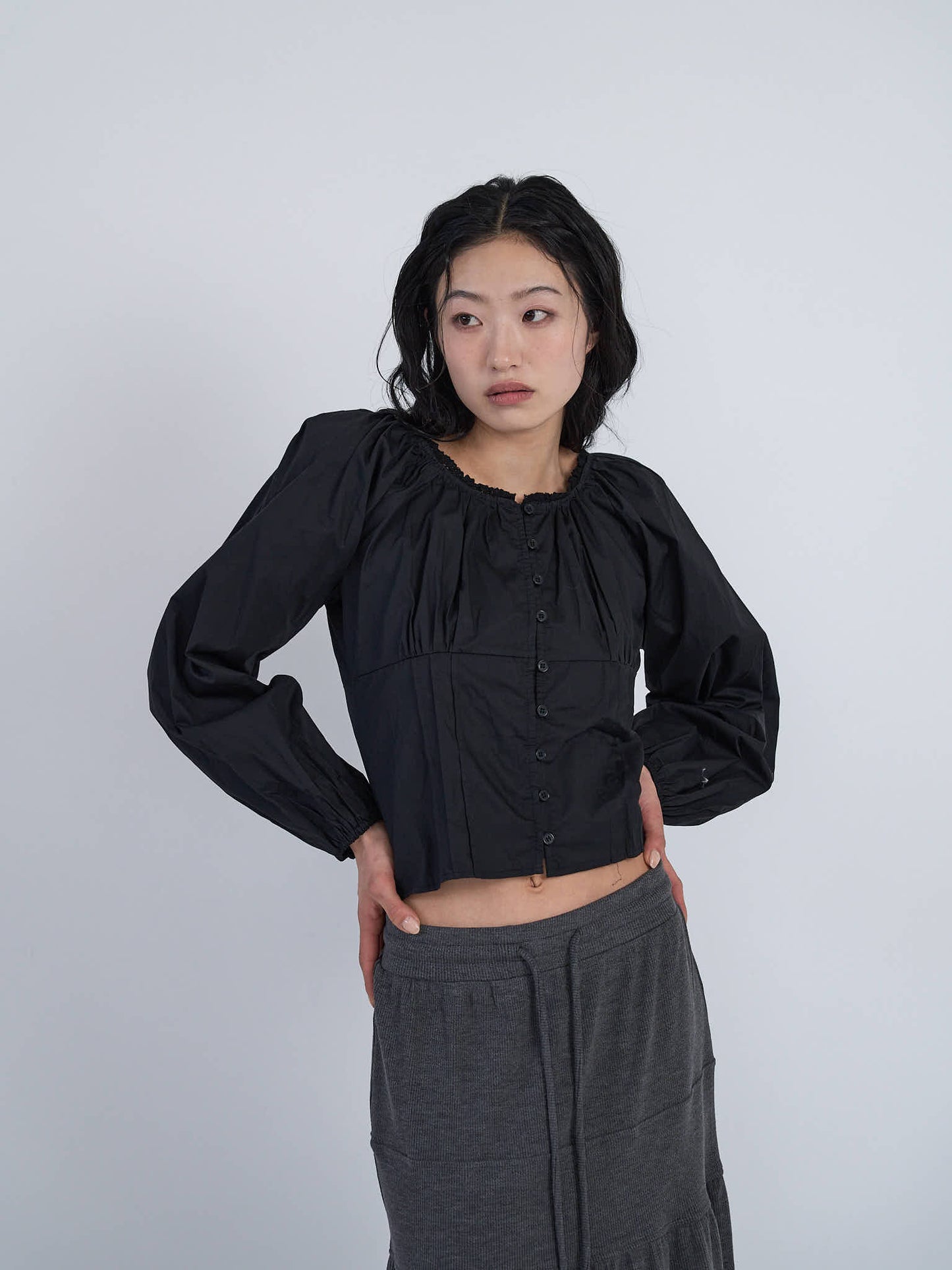 lace button blouse