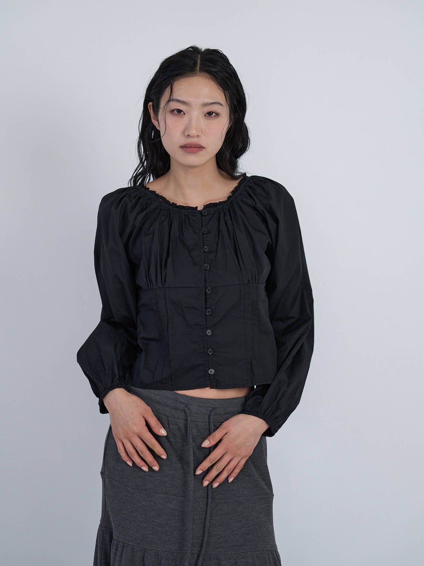 lace button blouse
