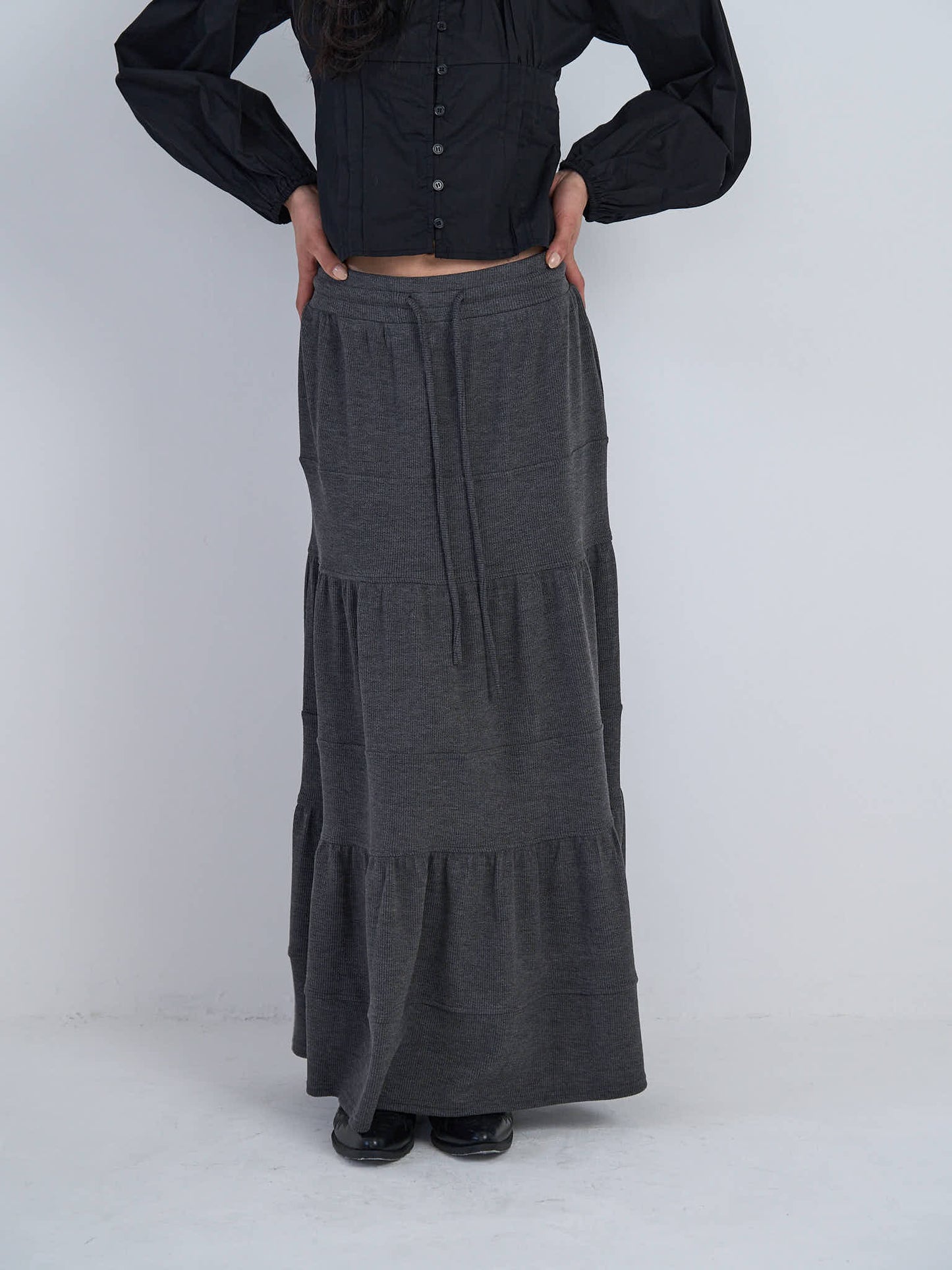 tiered maxi skirt