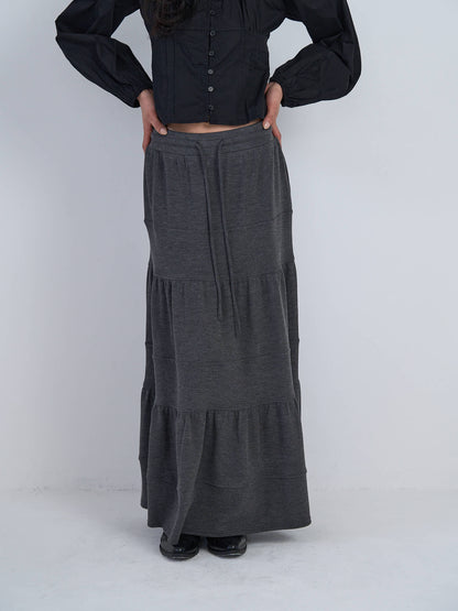 tiered maxi skirt