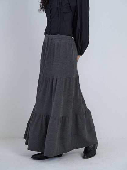 tiered maxi skirt