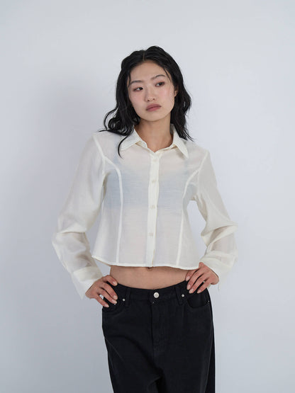 cropped stripe shirt