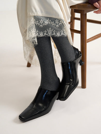 square heel loafer