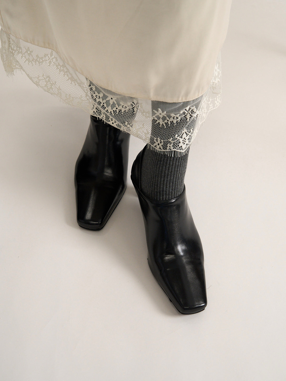 square heel loafer