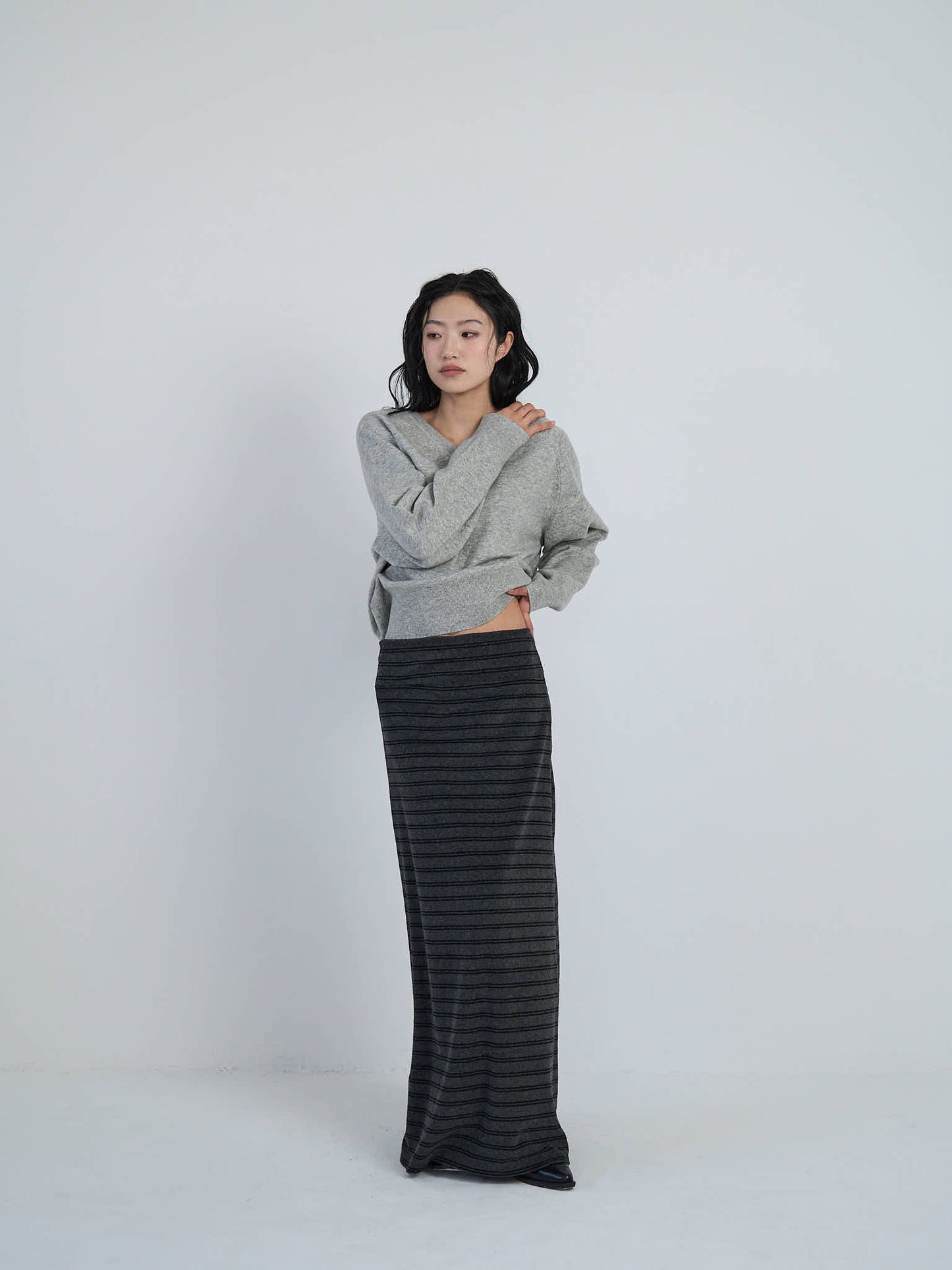 striped knit skirt