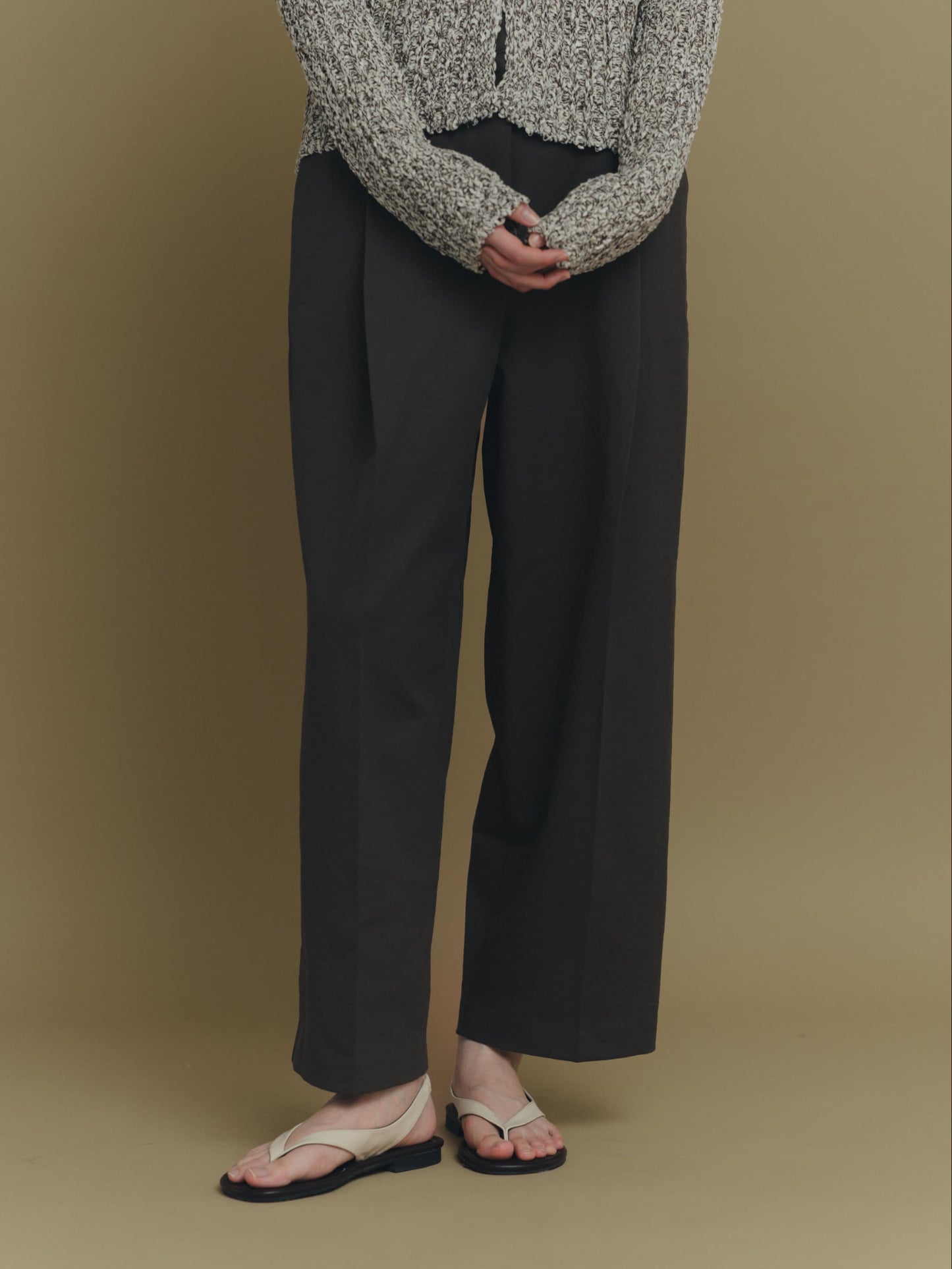 wide tucked pants