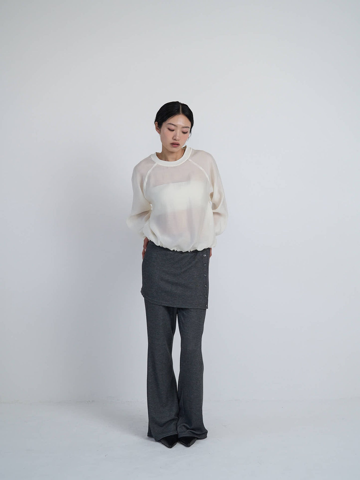 sheer sweat pullover