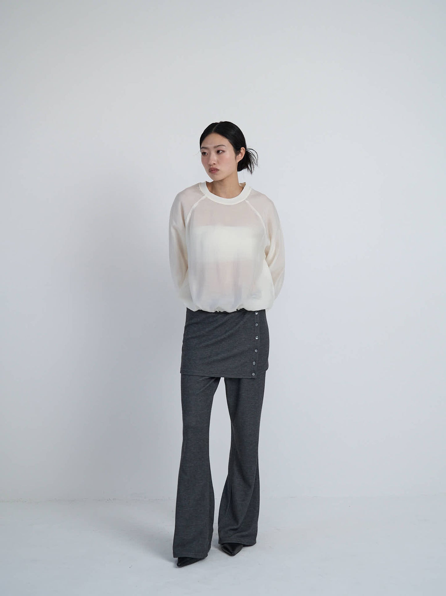 sheer sweat pullover