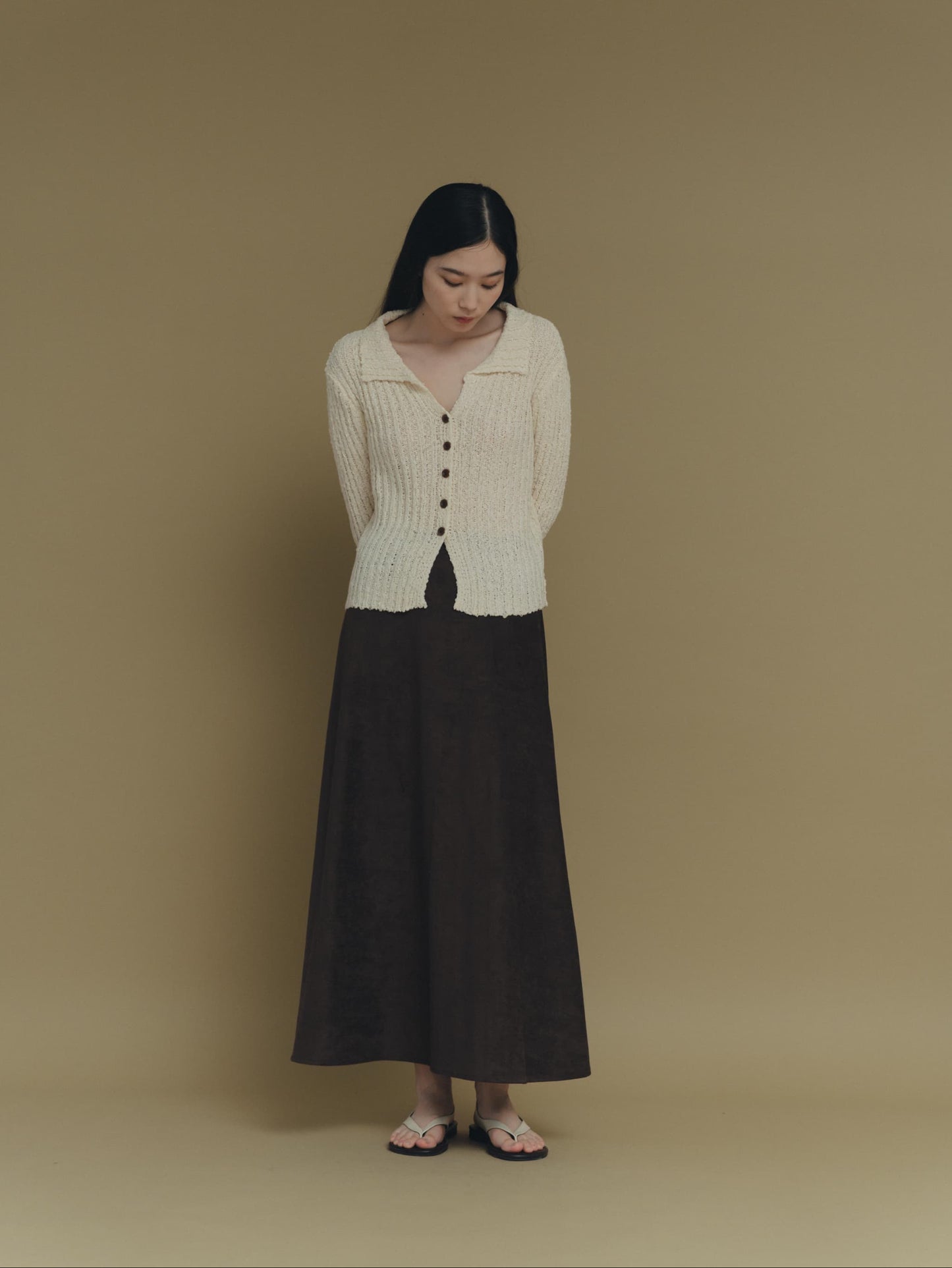 suede long skirt