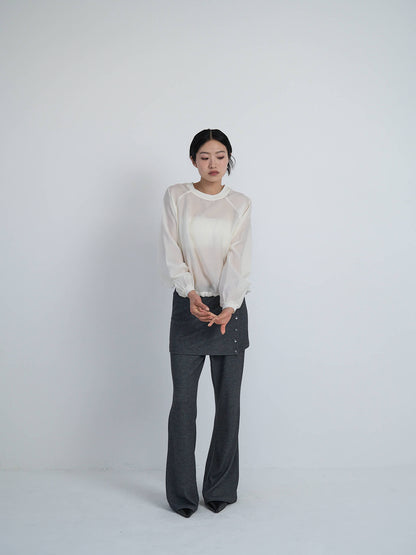 sheer sweat pullover