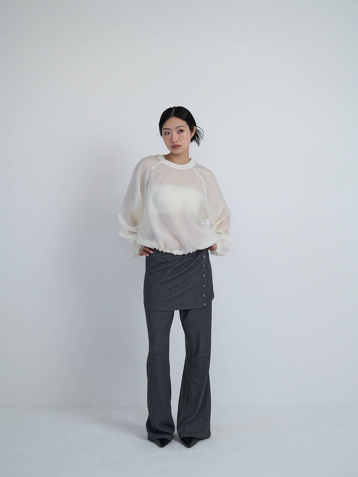 sheer sweat pullover