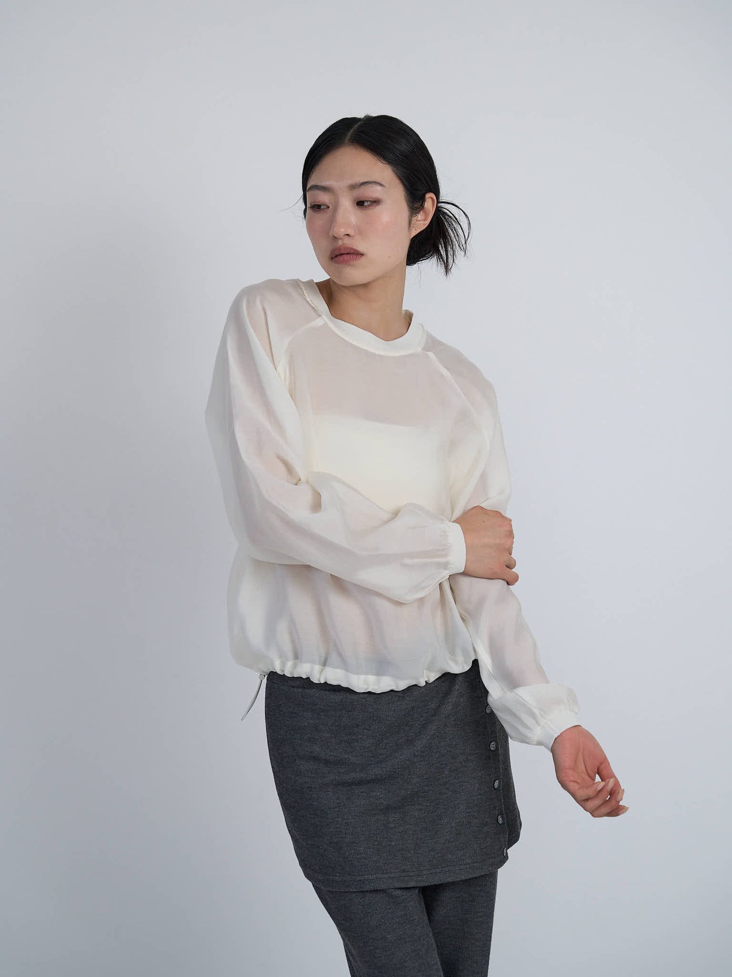 sheer sweat pullover