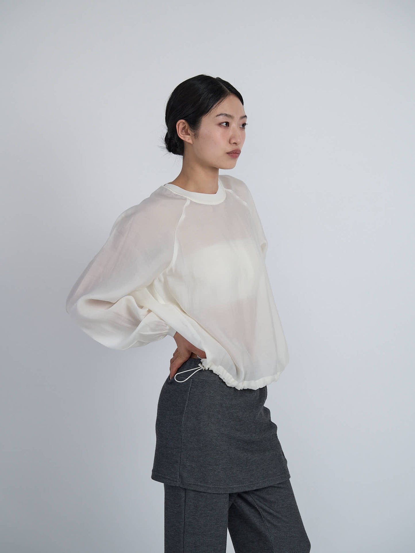 sheer sweat pullover