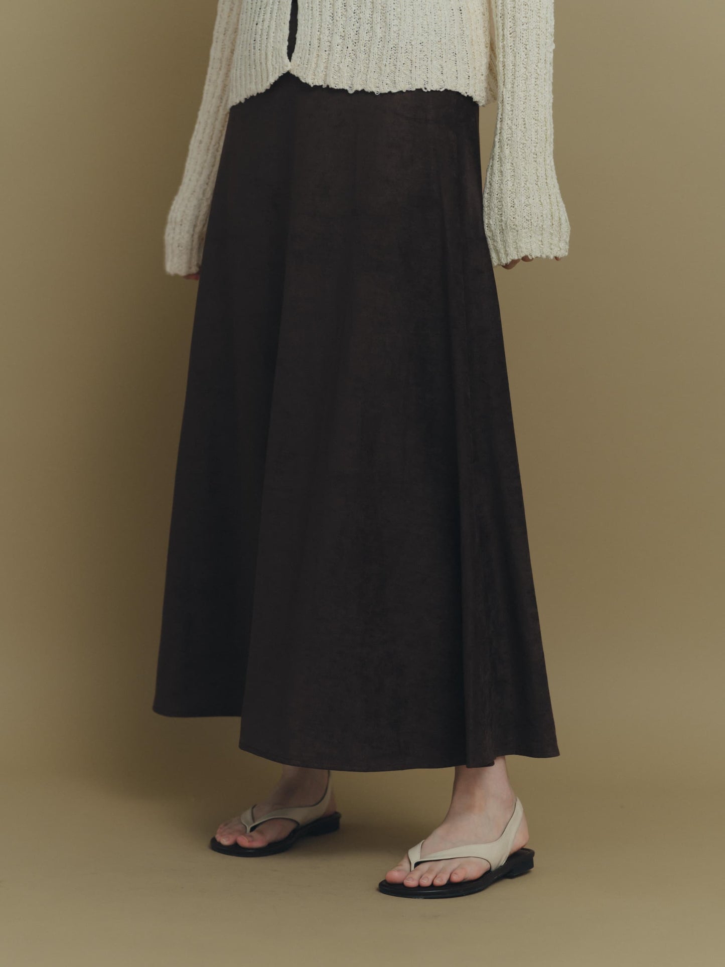suede long skirt