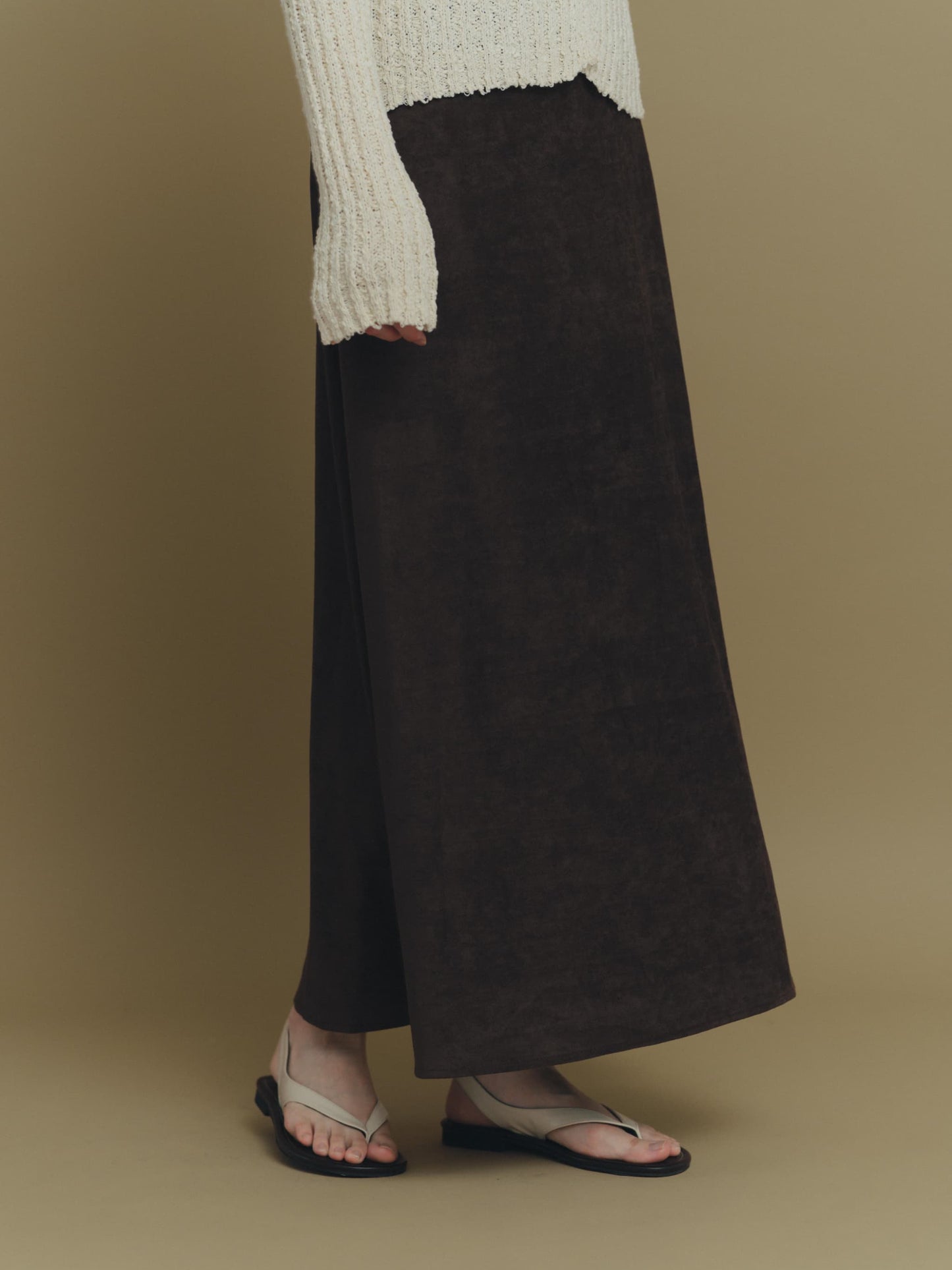 suede long skirt