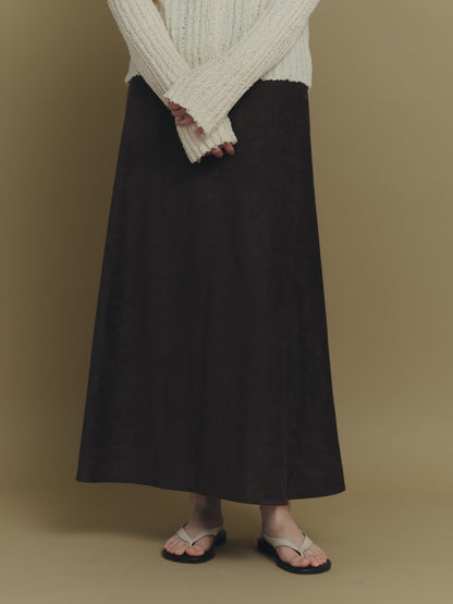 suede long skirt