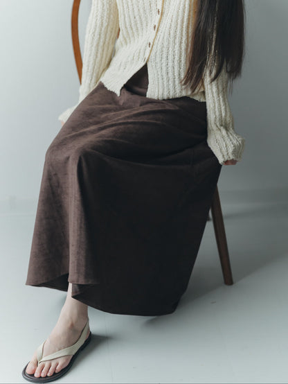 suede long skirt