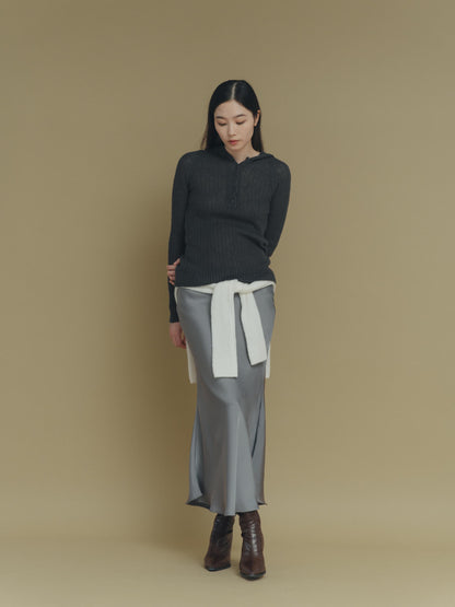 color satin skirt