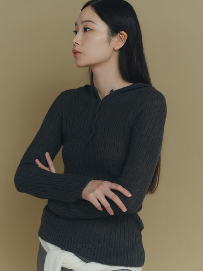hooded cardigan