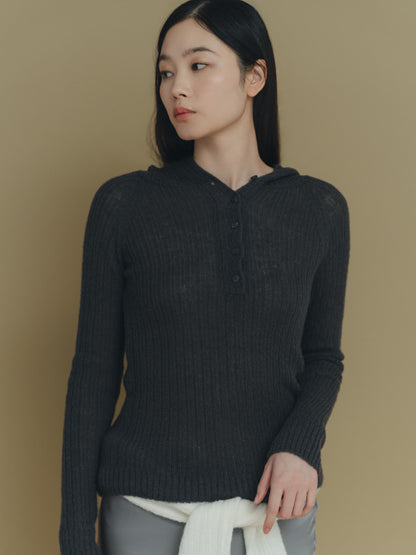 hooded cardigan