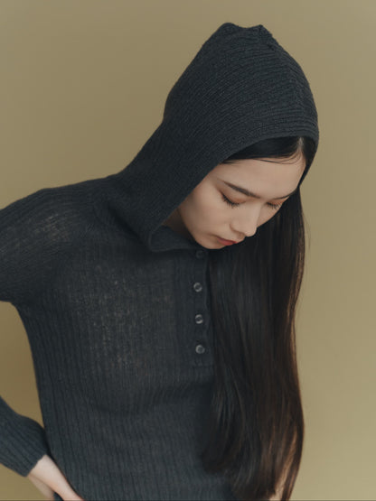 hooded cardigan