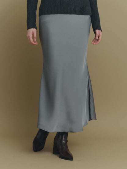 color satin skirt