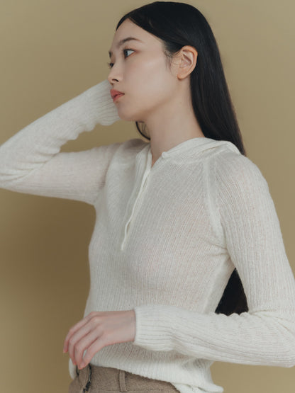 hooded cardigan