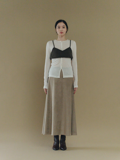 suede long skirt