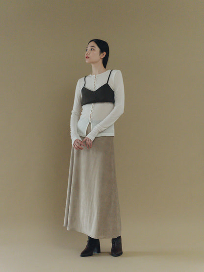 suede long skirt