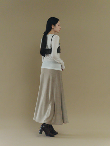 suede long skirt