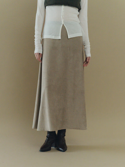suede long skirt