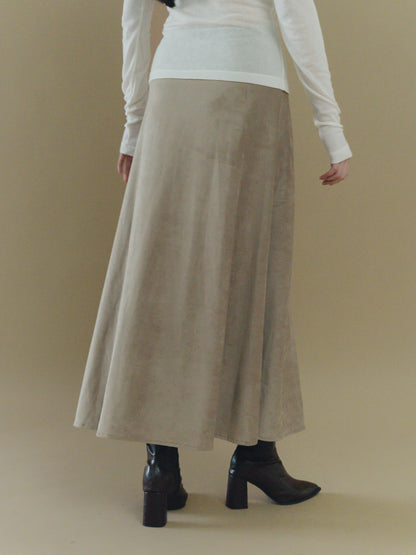 suede long skirt