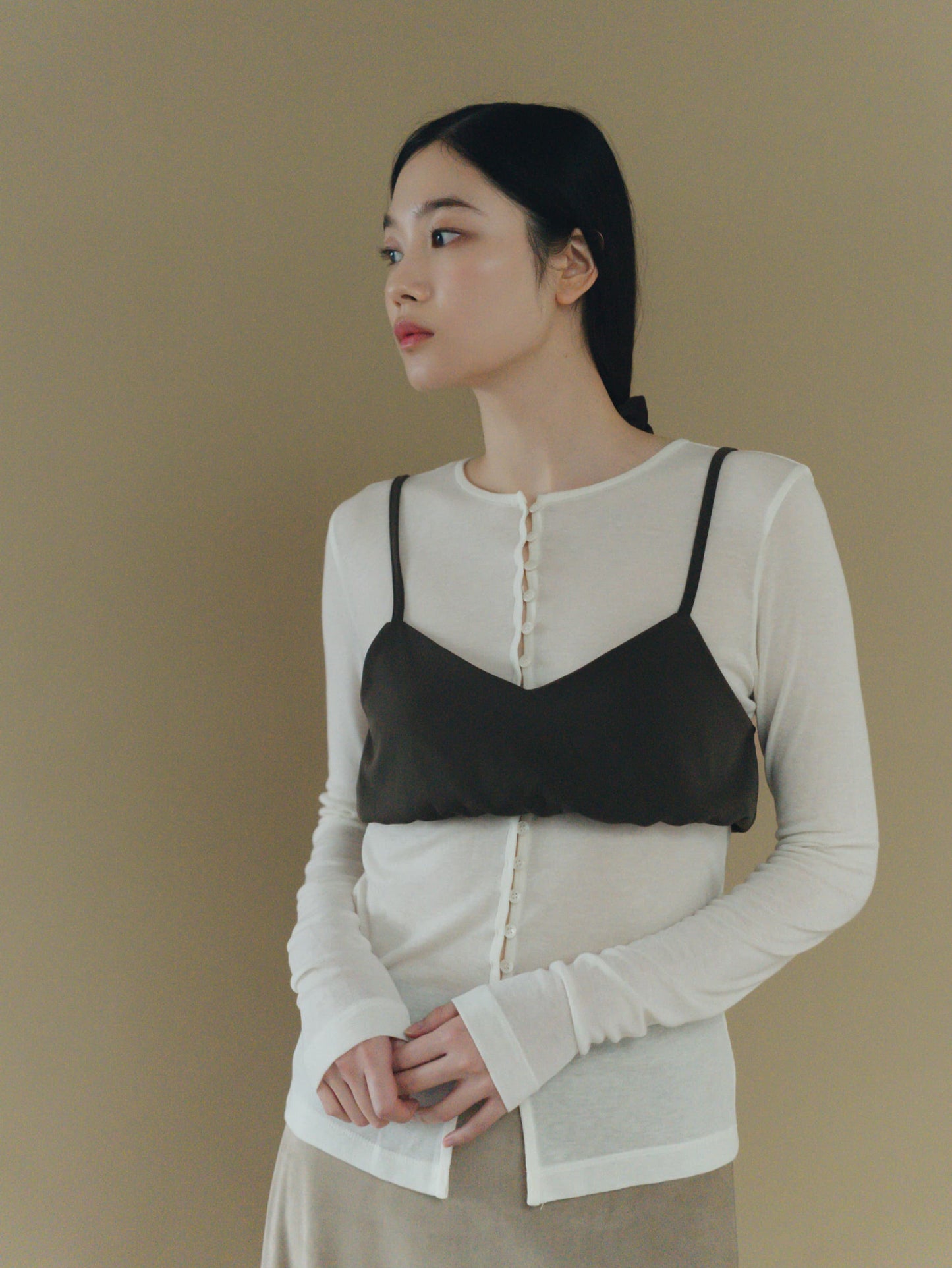 cream bustier