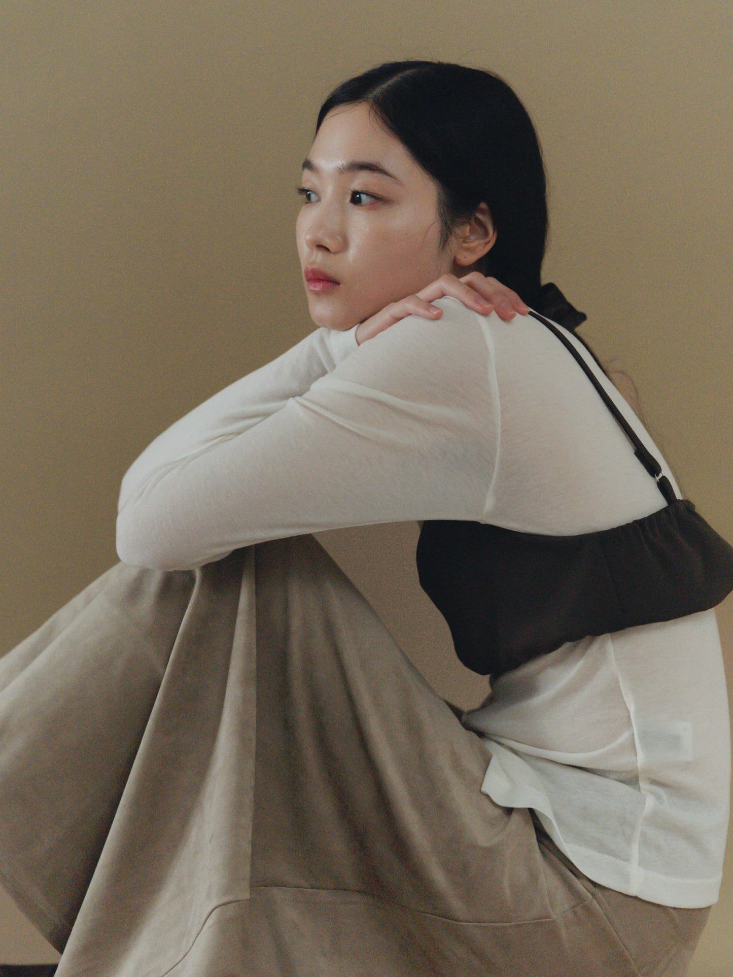 cream bustier