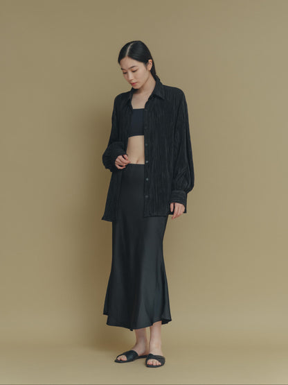 color satin skirt