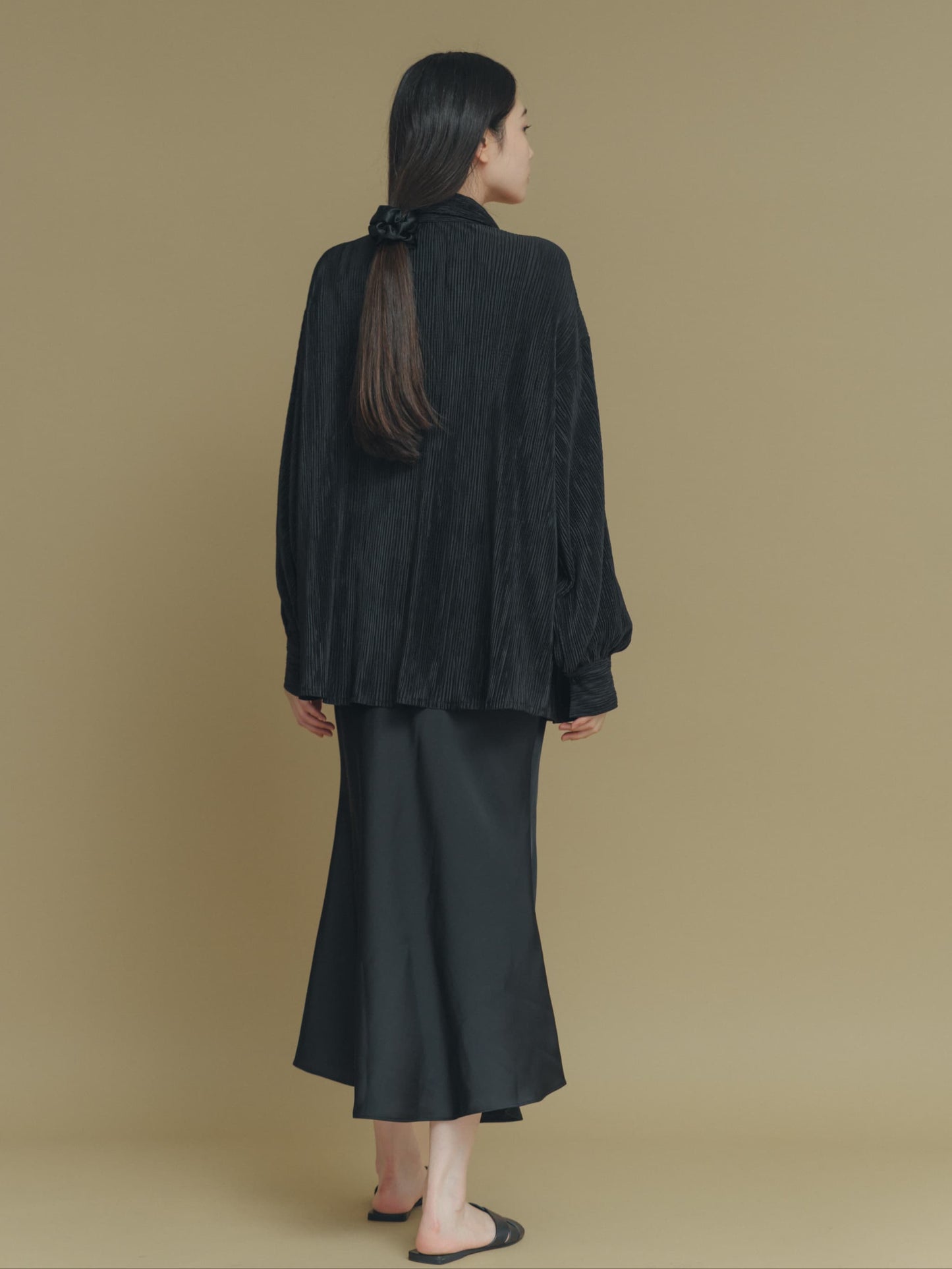 color satin skirt