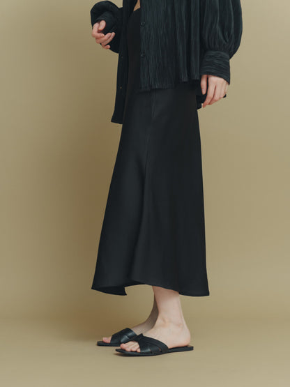 color satin skirt