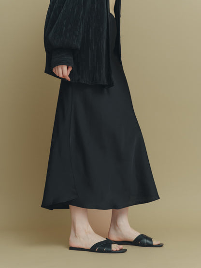 color satin skirt