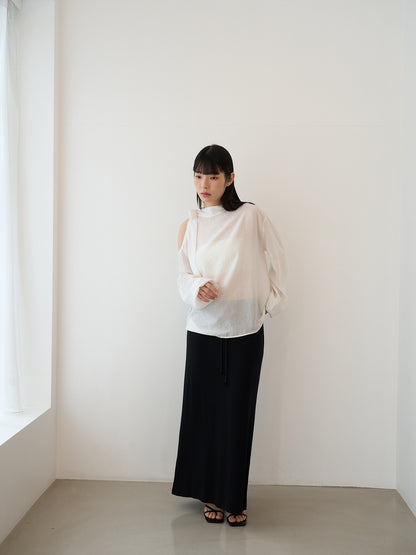 rib sheer long skirt