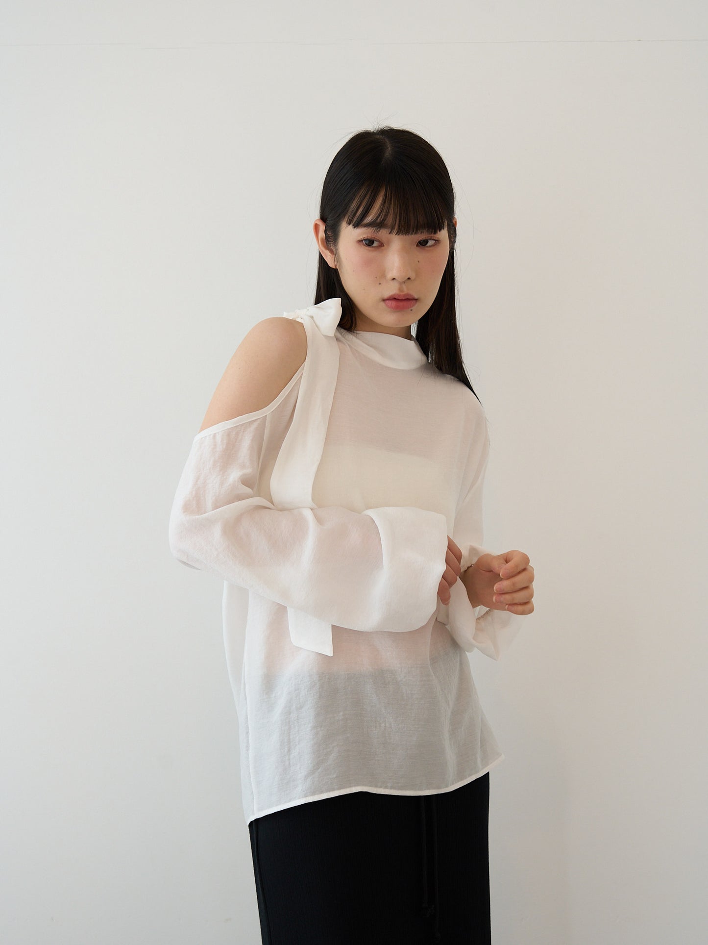 open shoulder blouse