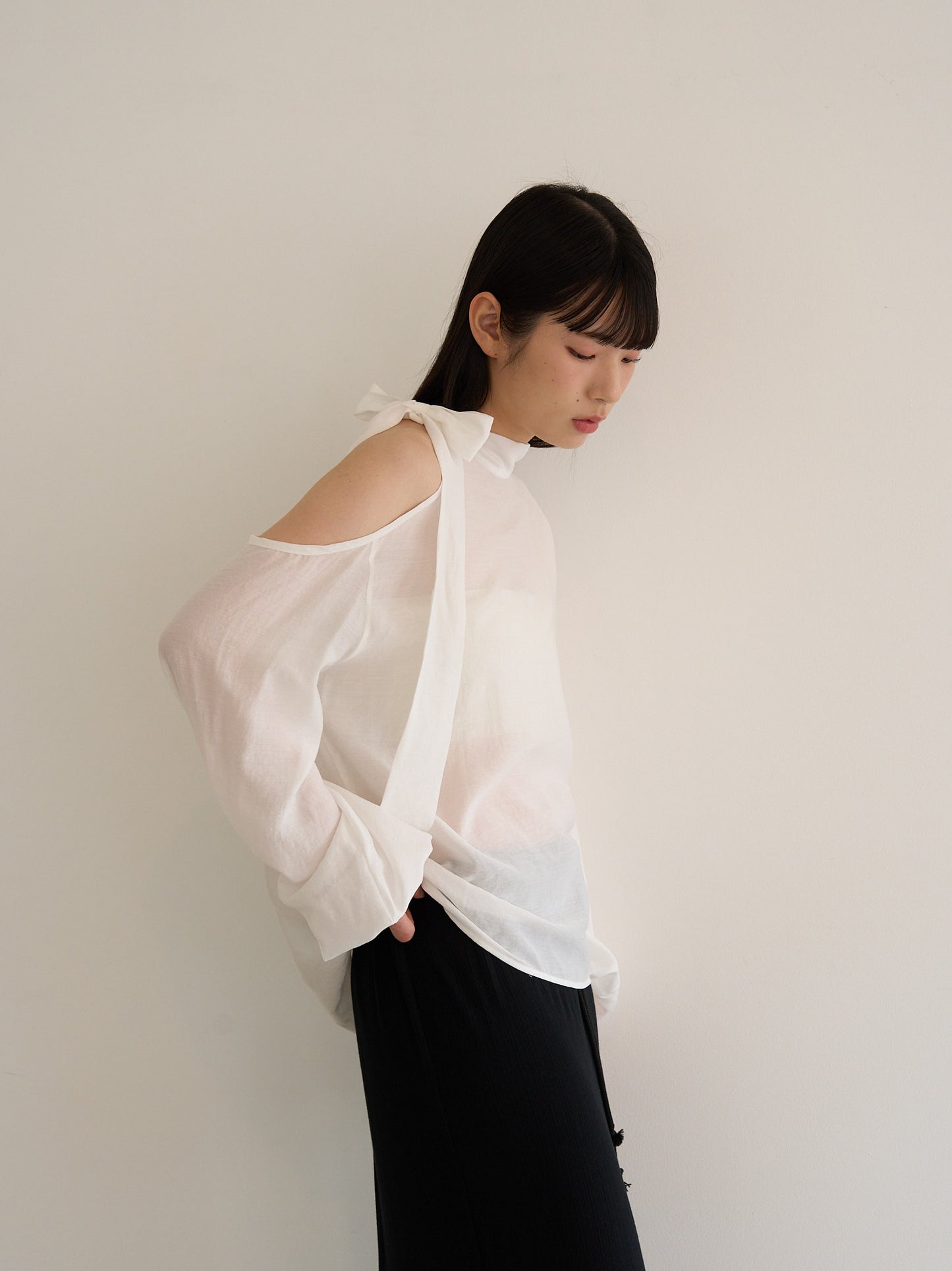 open shoulder blouse