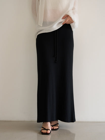 rib sheer long skirt