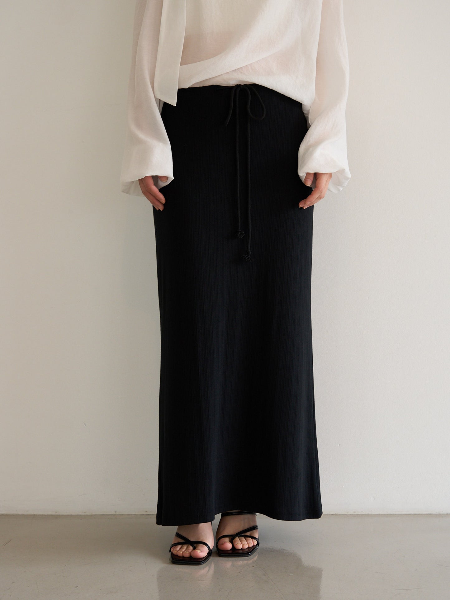 rib sheer long skirt