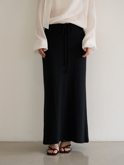 rib sheer long skirt