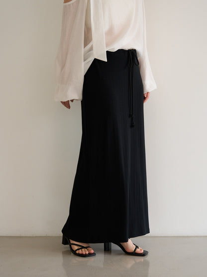rib sheer long skirt