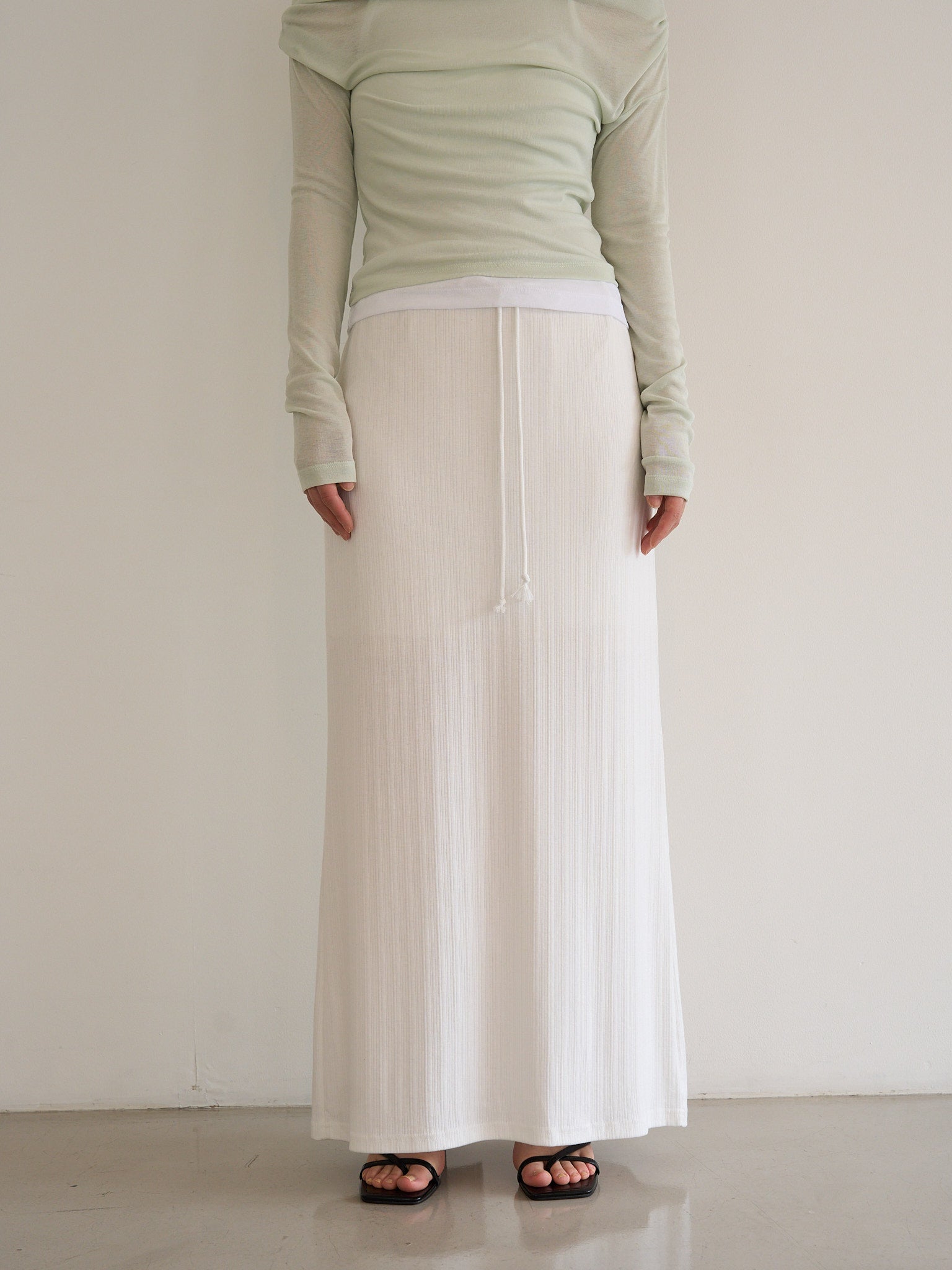 rib sheer long skirt – geeong