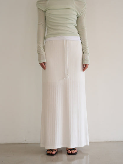 rib sheer long skirt