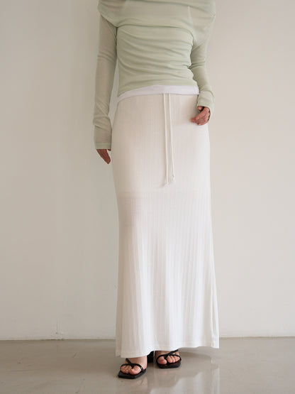 rib sheer long skirt