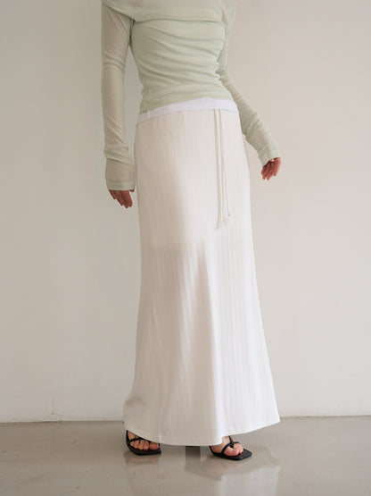 rib sheer long skirt