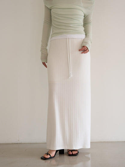 rib sheer long skirt